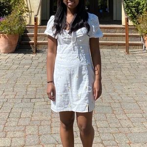 White embroidered Petal & pup minidress